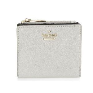 KATE SPADE silver glitter wallet